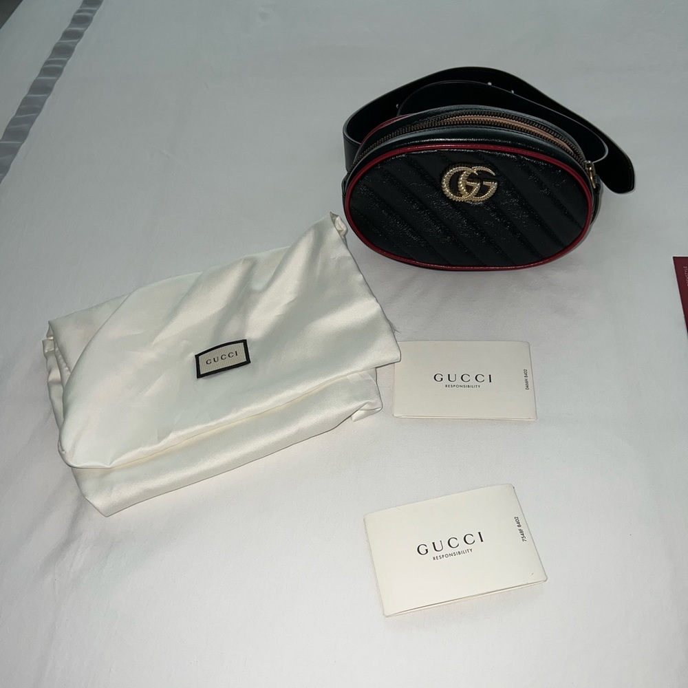 Gucci Marmont Leather Belt Bag